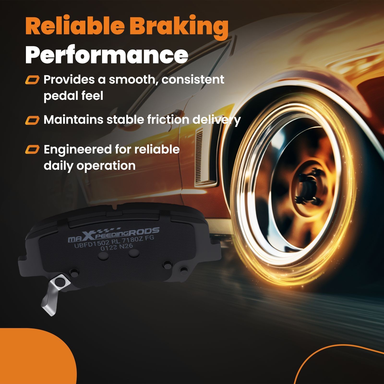 Front&Rear Ceramic Brake Pads Kit for Kia Forte5/Forte/Forte Koup 2014-2016