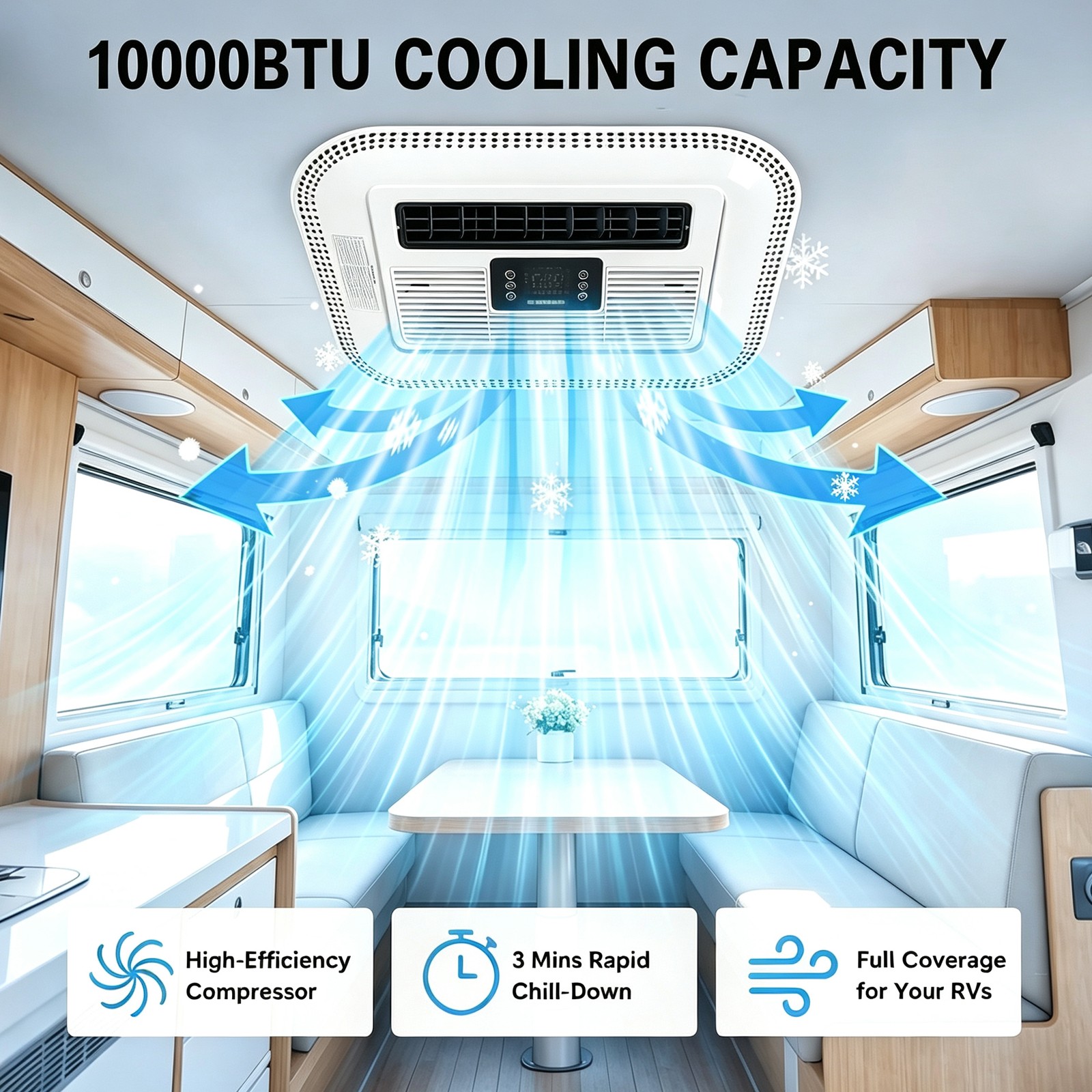 VLIM 12V RV Air Conditioner Cool Heat Rooftop AC Kit for Campers Trailers Camper