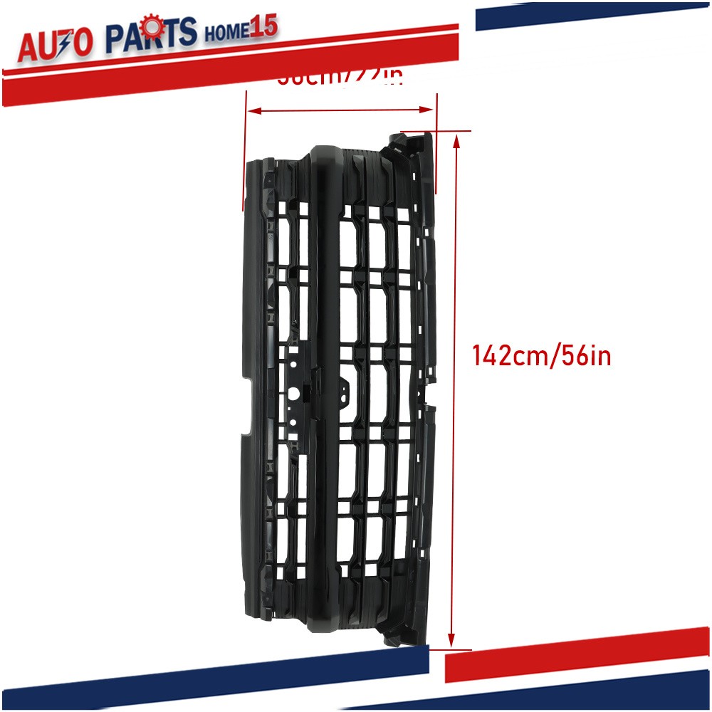 Front Bumper Upper Grille For Chevy Silverado 1500 LTZ 2022-2024 All Gloss Black