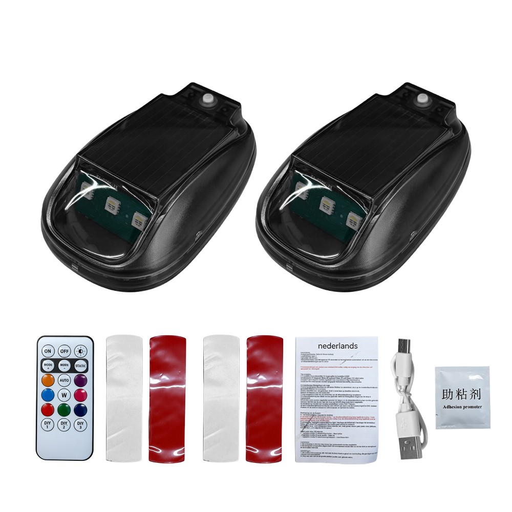 Wireless Solar Powered RGB LED Cab Lights Pro For Truck Trailer RV with Remote