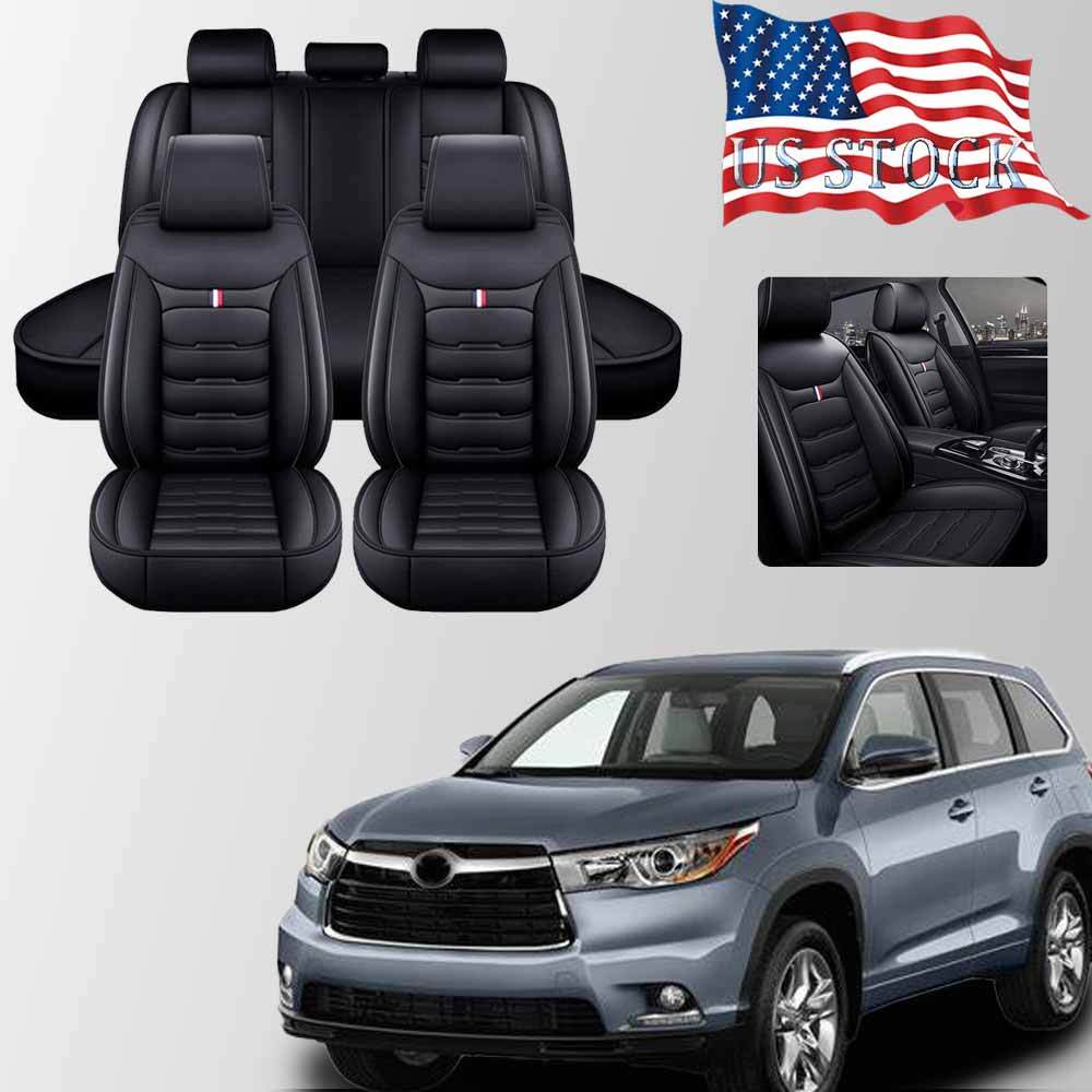 For Toyota Highlander 2015-2023 Seat Cover Cushion Full Set PU leather 5-Seat AB