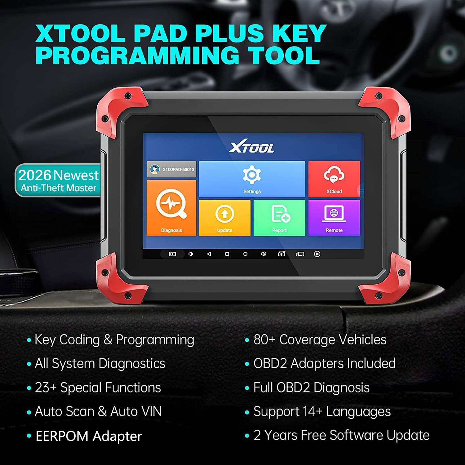 ✅XTOOL X100 PAD PLUS Key Programmer Auto Full System Diagnostic Scanner Tool