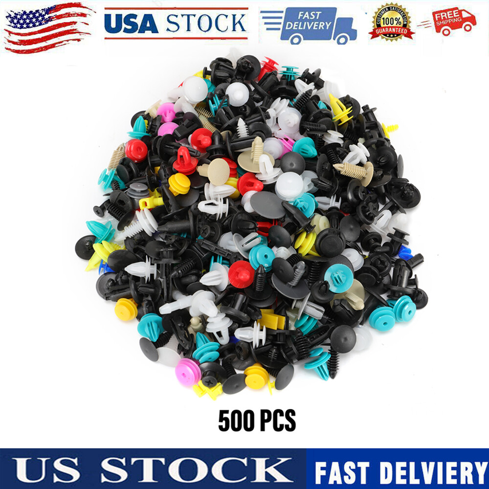 500x Plastic Car Body Push Pin Rivet Fasteners Trim Moulding Clip Screw Driver