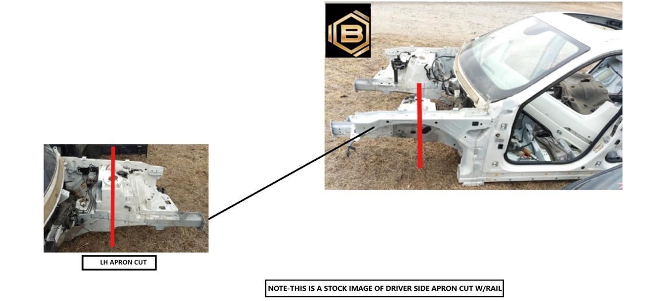 DRIVER SIDE APRON WITH RAIL CUT OEM 15-21 PORSCHE MACAN