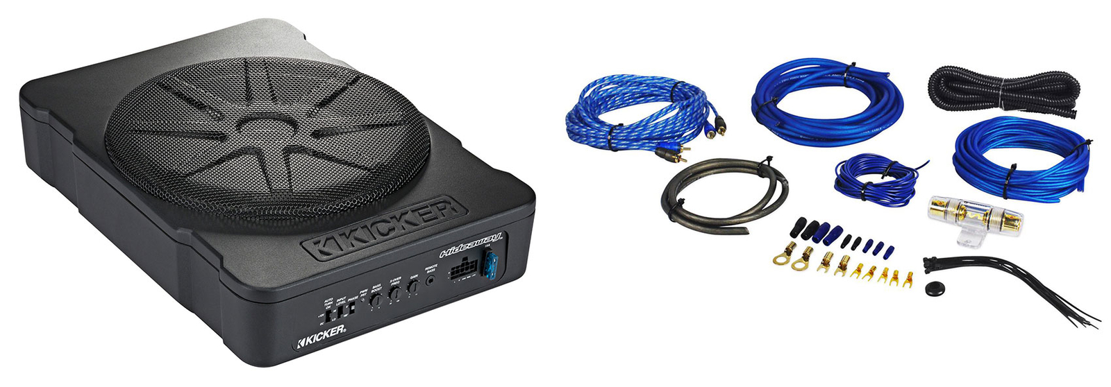 Kicker 51HS10 10″ Hideaway Under-Seat Powered Car Subwoofer Compact Sub+Amp Kit