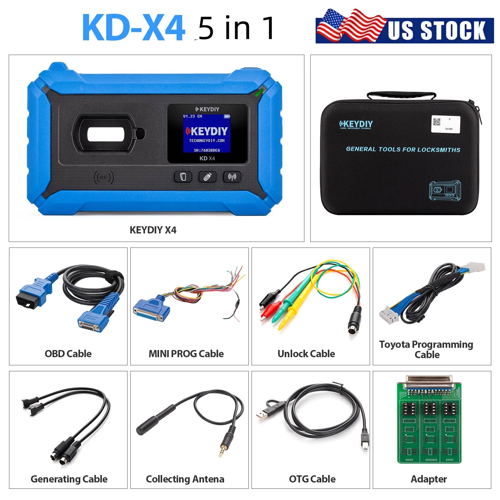 KEYDIY KD-X4 KDX4 5 in1 with KD Master+KD MAX+KD MATE+KD MINI PROG Functions
