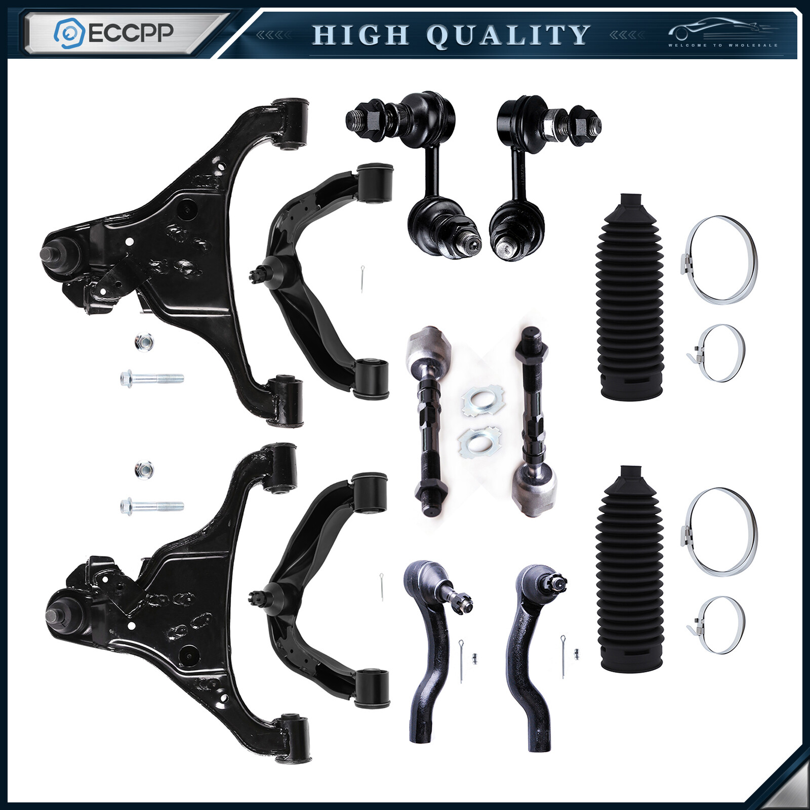Front Upper & Lower Control Arm Tie Rod End For 2005-2018 NISSAN FRONTIER XTERRA