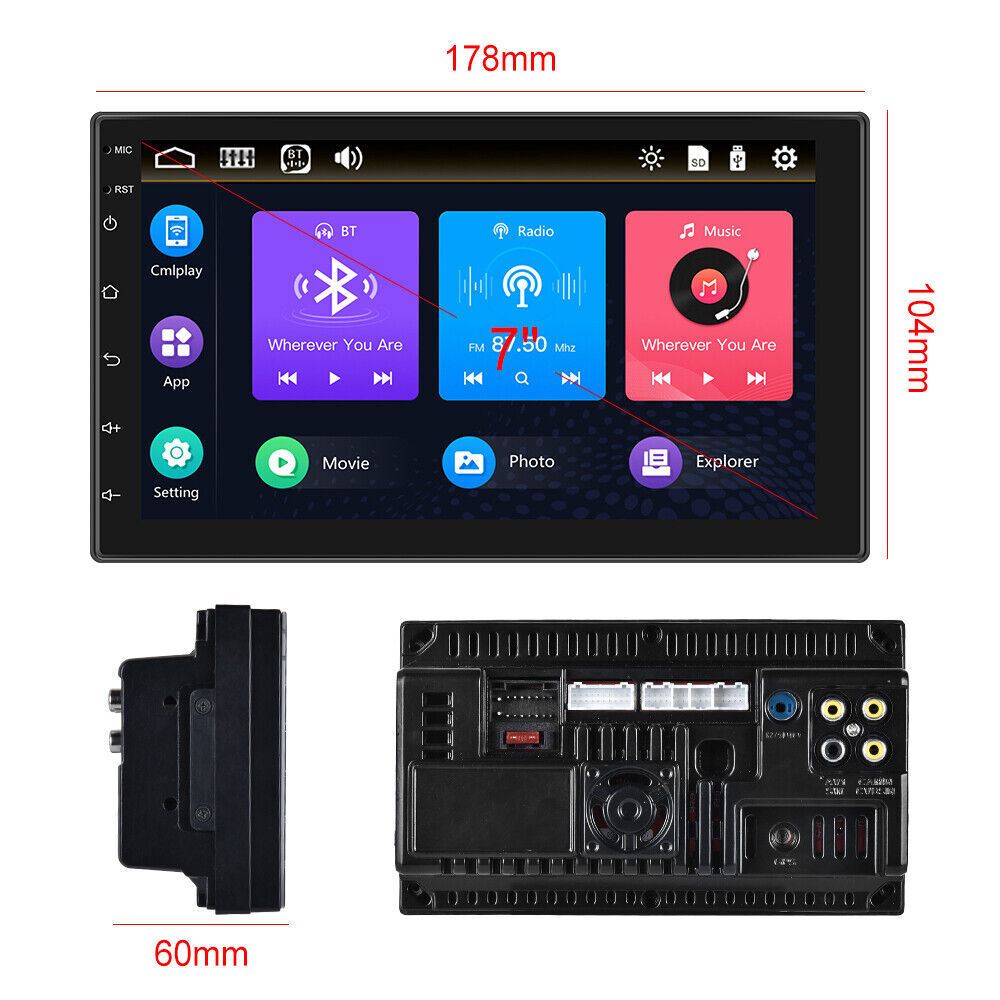 7″ Car Stereo Radio Double 2 DIN Touch Screen Android 15 GPS Bluetooth FM WIFI