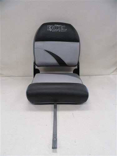 EXCEL BOAT FOLDING FISHING SEAT 21″ H X 16 1/2″ W BLACK / SILVER / WHITE MARINE