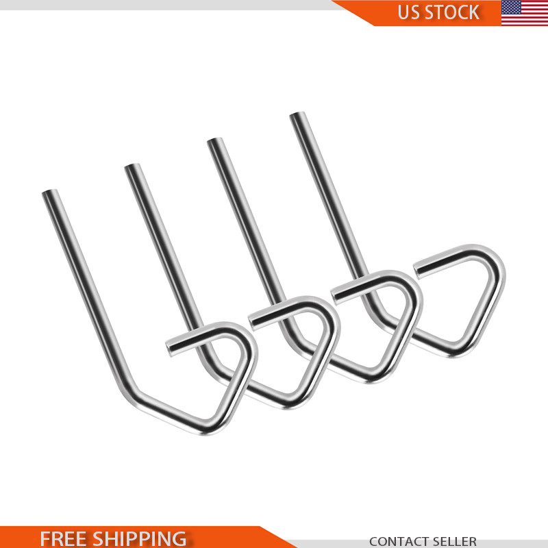 Hitch Pin Clip Hand Trucks, Stainless Steel, 3-1/4 Inch, 4-Pack