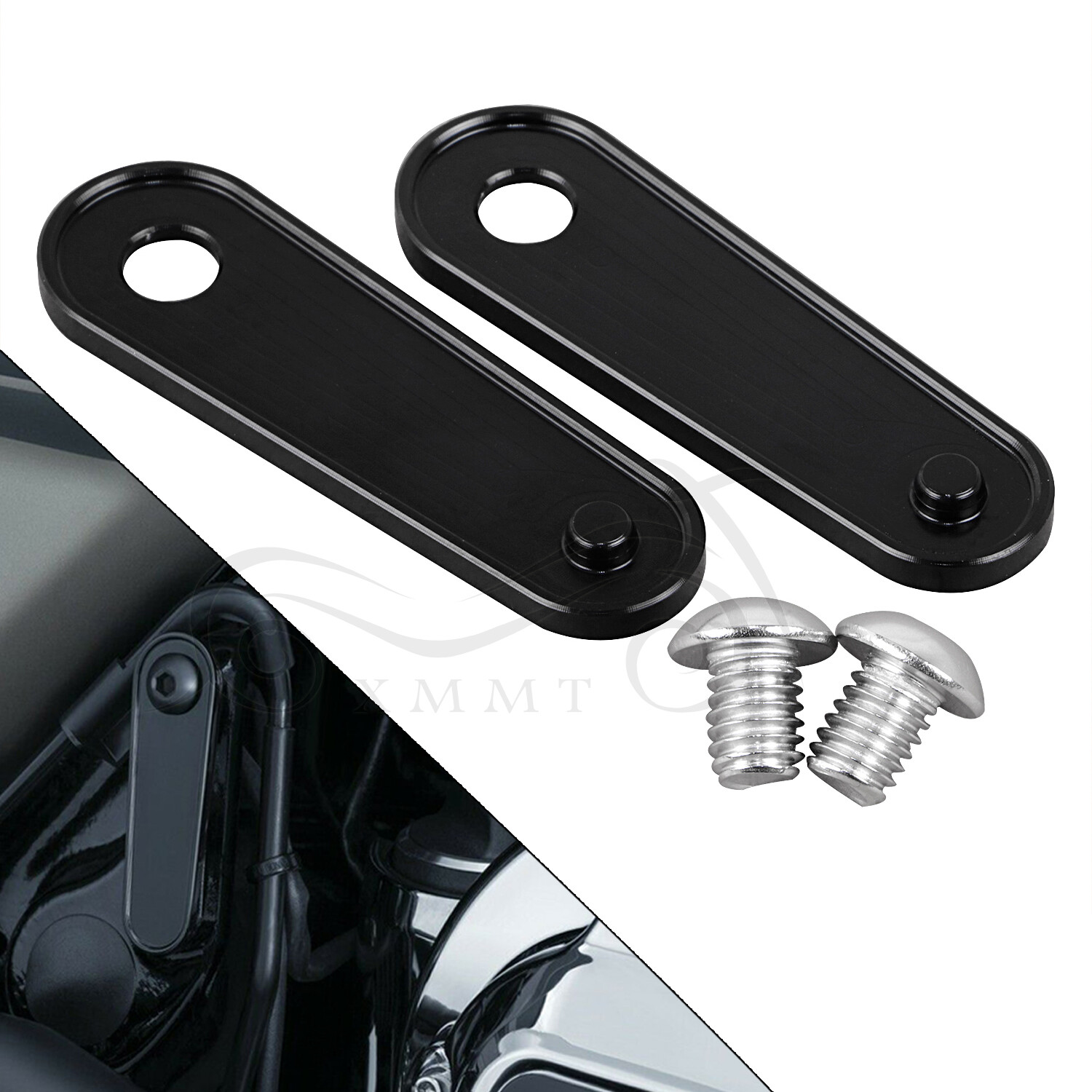 Chrome/Black CNC Passenger Board Plate For Harley Electra Street Glide Road King