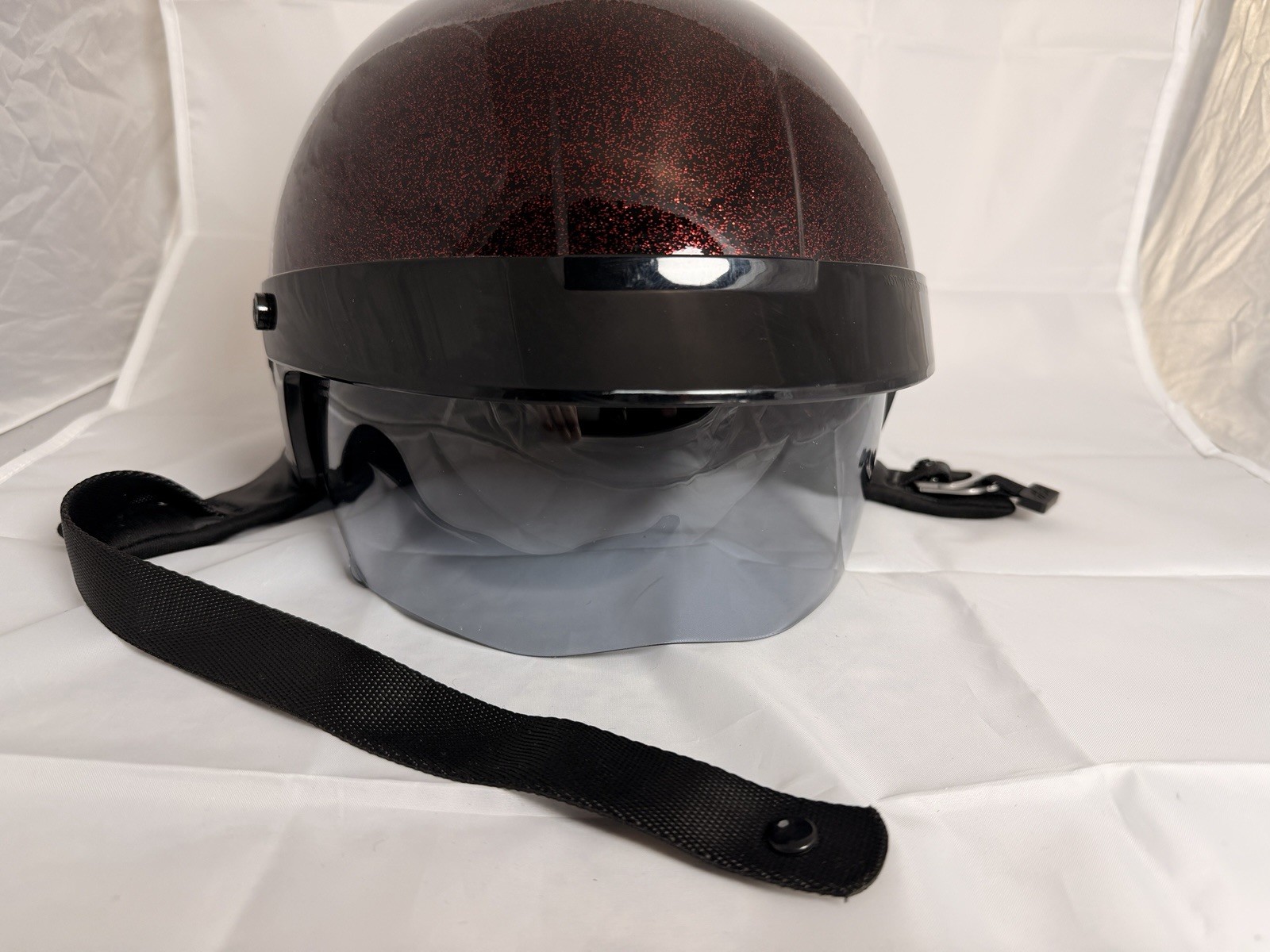 Harley-Davidson Paramount Half Helmet Red Flake Finish with Visor – Size-Medium