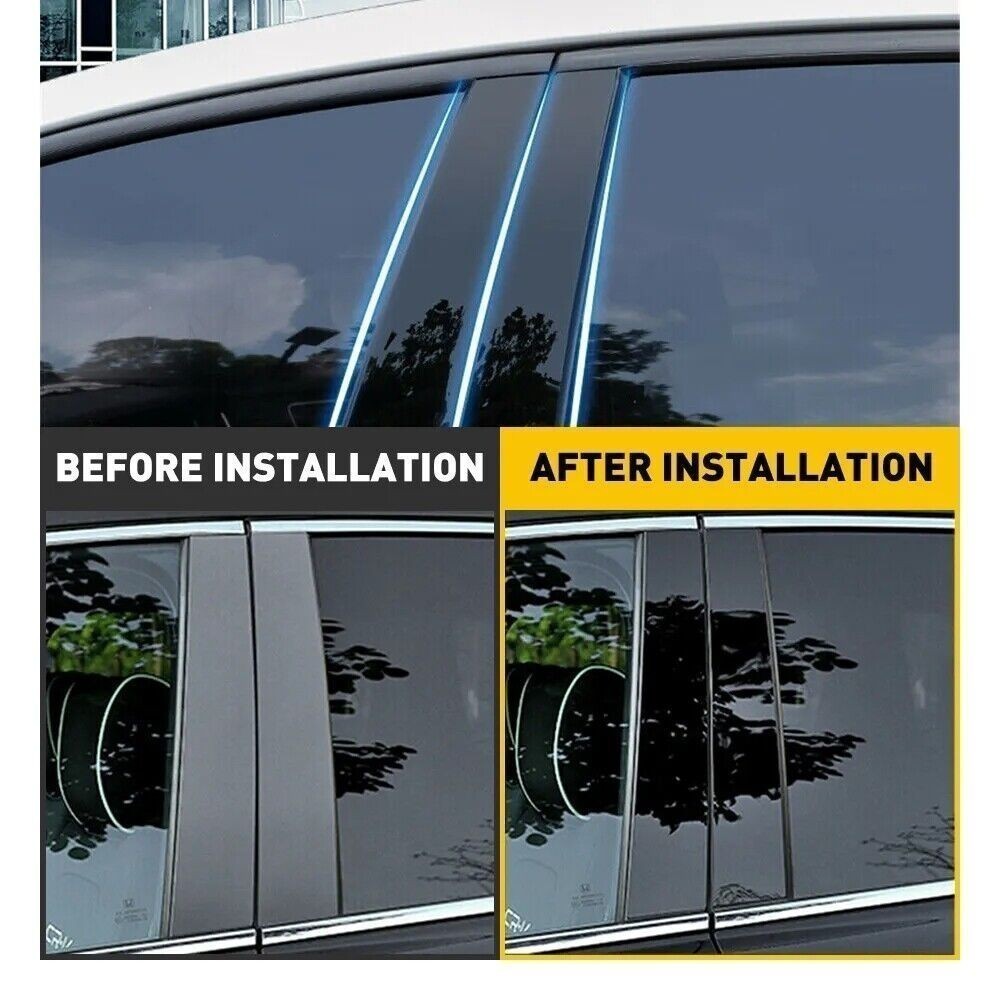 4Pcs For Dodge Ram 1500 2500 3500 2009-2018 Black Pillar Posts Door Trim Cover