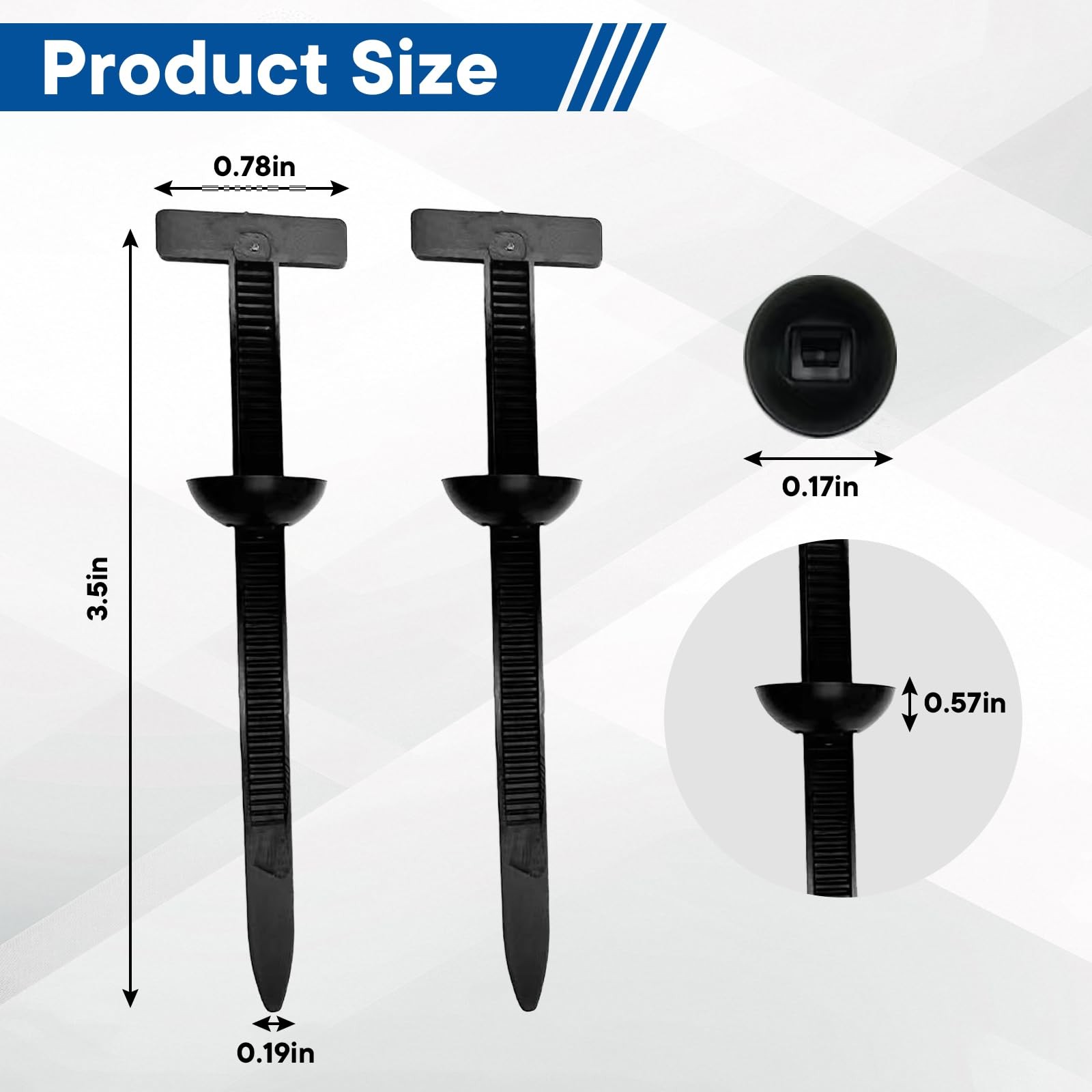 10X Automotive Nylon Cable Tie Fastener Kit – Universal Car Zip Tie Buckle C