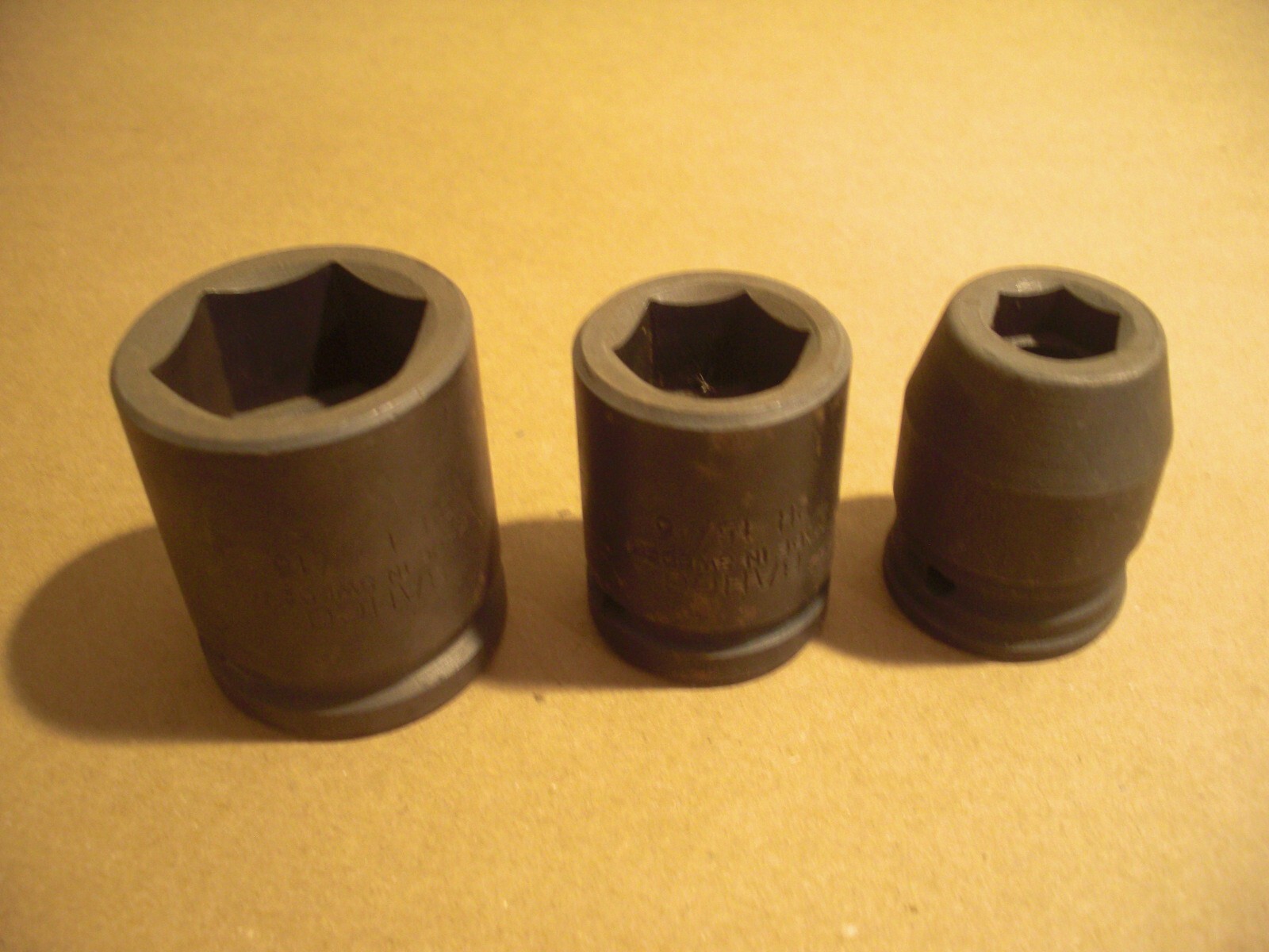 LOT 3 New BAHCO SH Sweden 3/4-Drive 6-pt Impact Sockets: 11/16, 15/16, 1 5/16 in