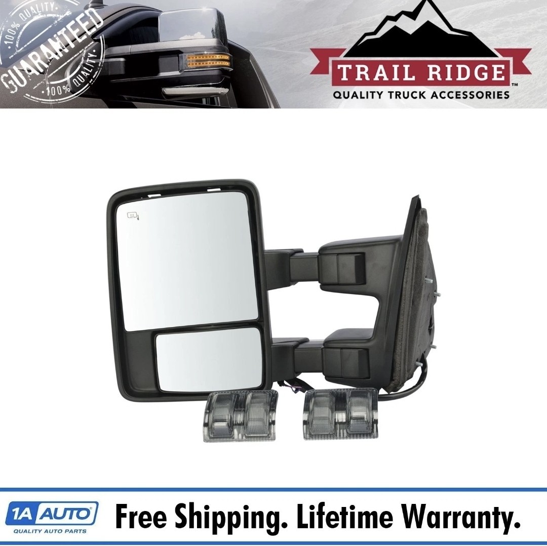 Towing Side View Mirror Power Folding Heated Smoked Signal Memory Left for Ford