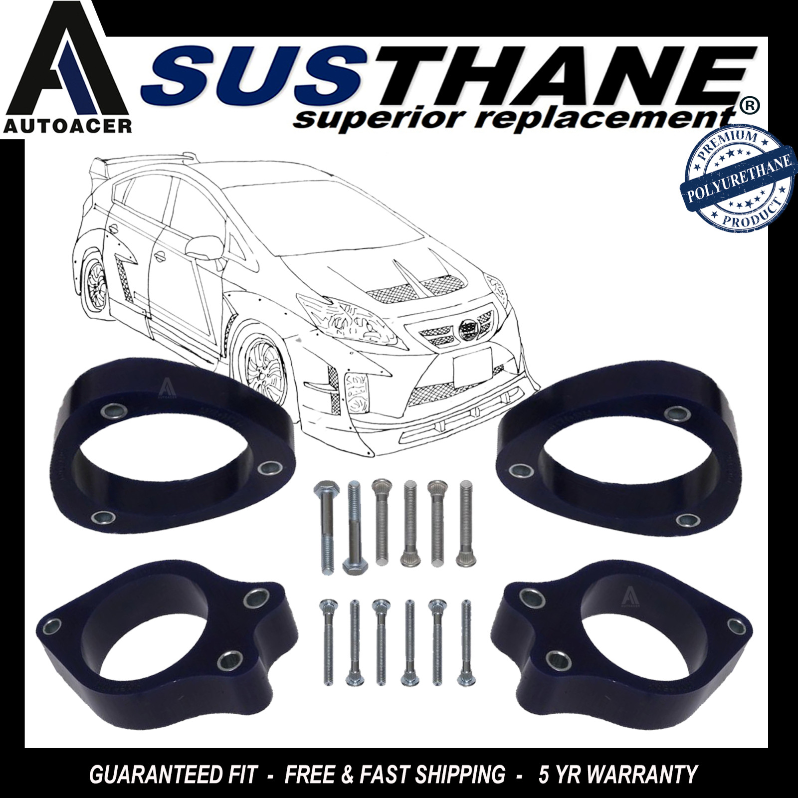 Complete Front & Rear Lift kit 40mm PU AVENSIS CELICA COROLLA PRIUS MATRIX VOLTZ