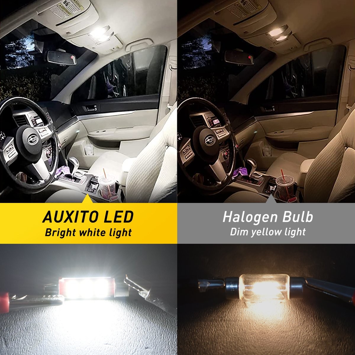 AUXITO 31MM DE3175 DE3022 LED Car Map Dome Light Bulb 6000K Bright White 2/10x