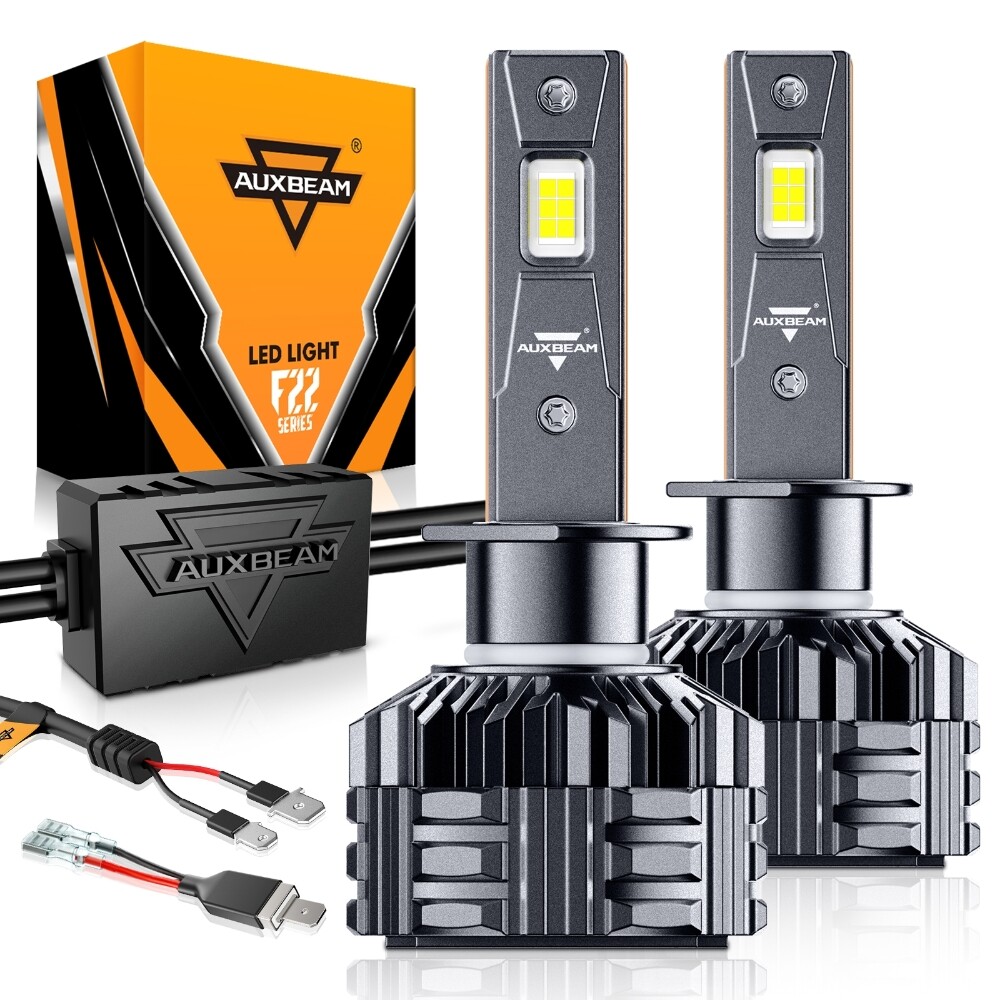 AUXBEAM 2X H1 LED Headlight High Low Beam Bulb Kit 110W 24000LM 6500K ERROR FREE
