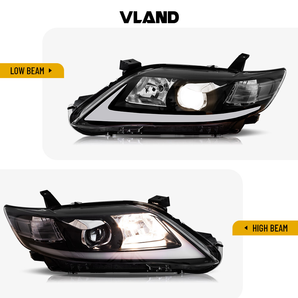 VLAND LED Headlights For 2009-2011 Toyota Camry with Sequential Turn Signal
