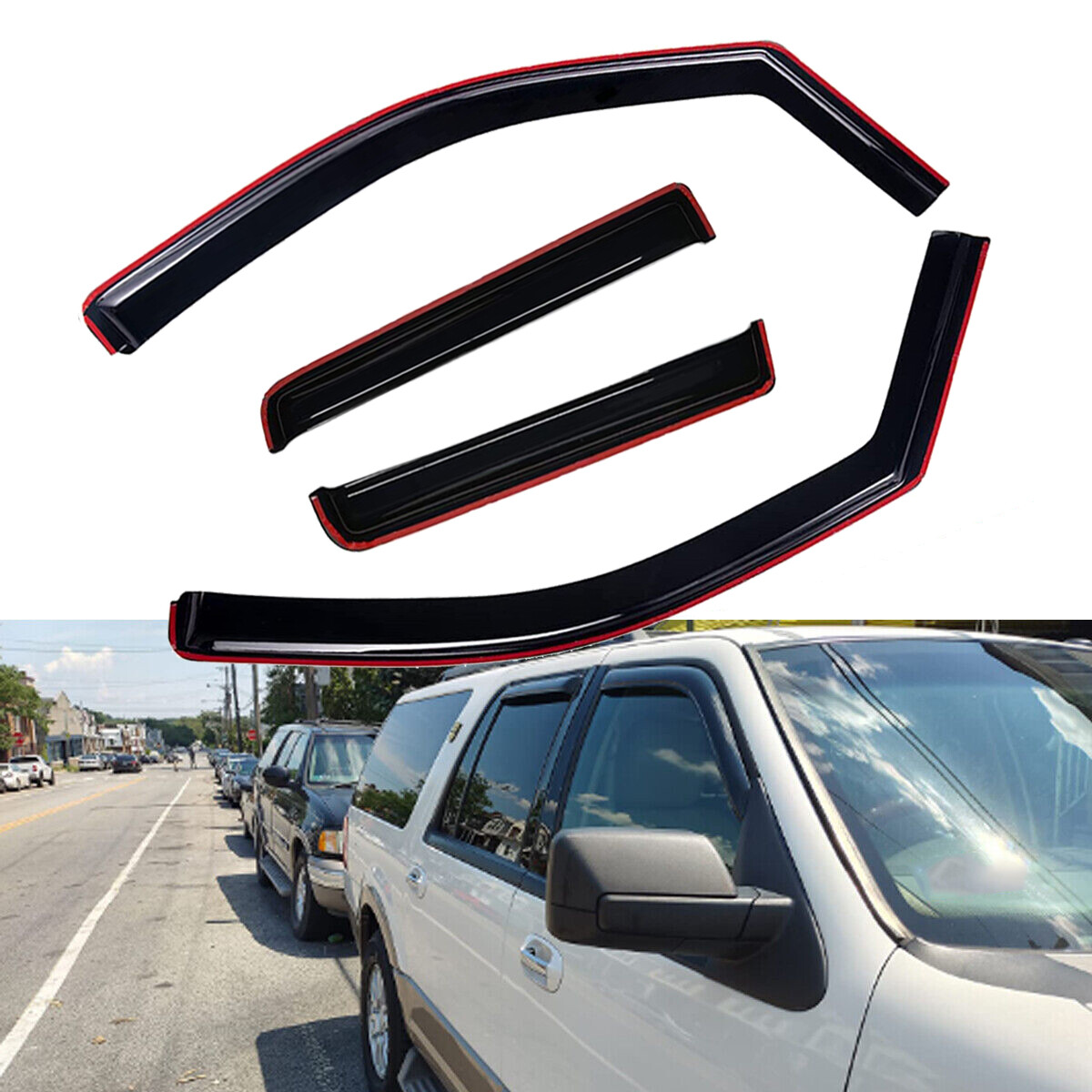 In Channel Smoke Window Visor Rain Guard for Lincoln Navigator Ford Expedition