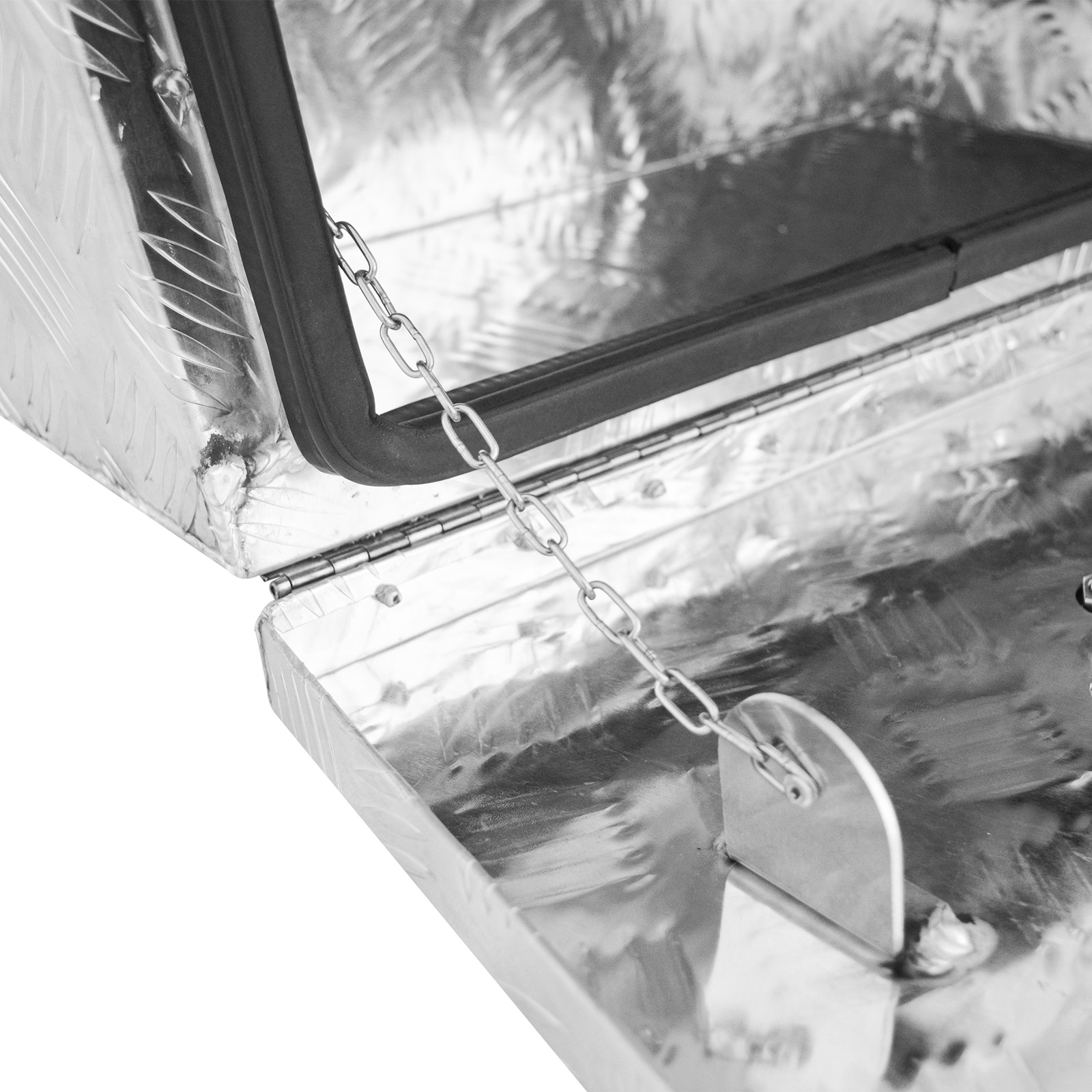 Pair Diamond Plate Al Undertray Toolbox 30x10x17″ Underbody Pickup Truck Silver