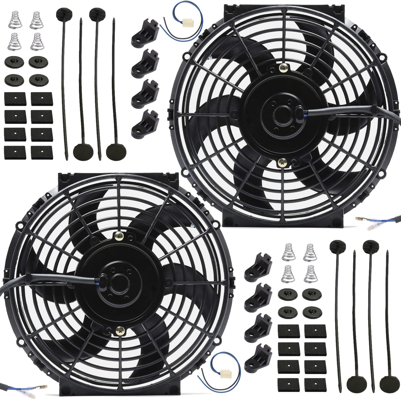 DUAL 10-11 INCH 90W MOTOR REVERSIBLE AIR FLOW ELECTRIC AUTO RADIATOR COOLING FAN