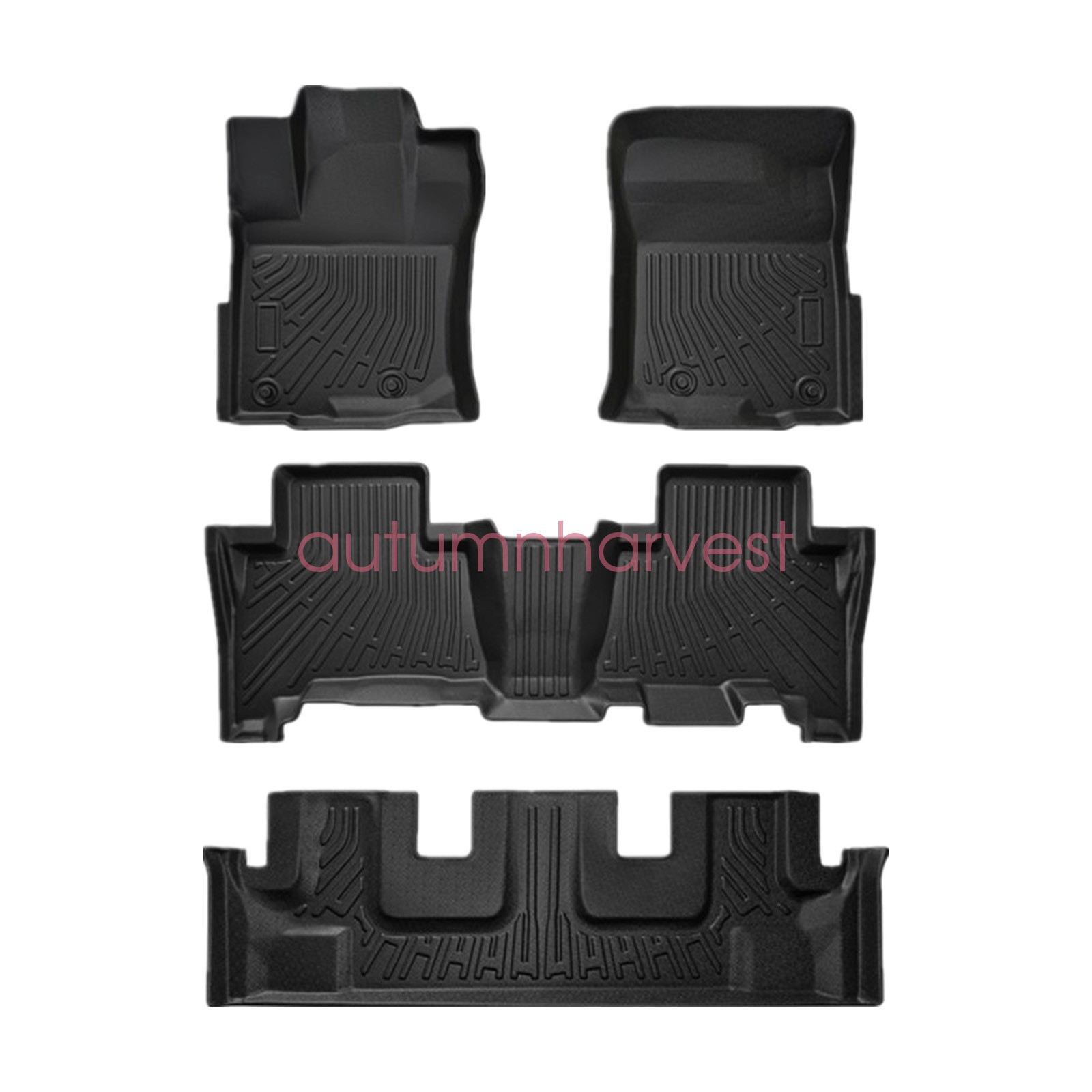 Floor Mats Liner TPE For 2013-2024 Toyota 4Runner 7 Seats 3D Model All-Weather