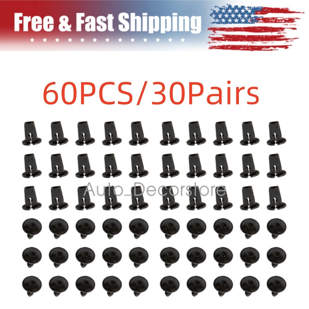 60X Splash Shield Screws For Audi VW Fender Liner Bumper Under Cover N90974701
