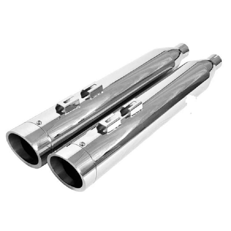 3.5″ 3 1/2″ Chrome Slash Cut Exhaust Slip On Mufflers For 95+ Touring 97121