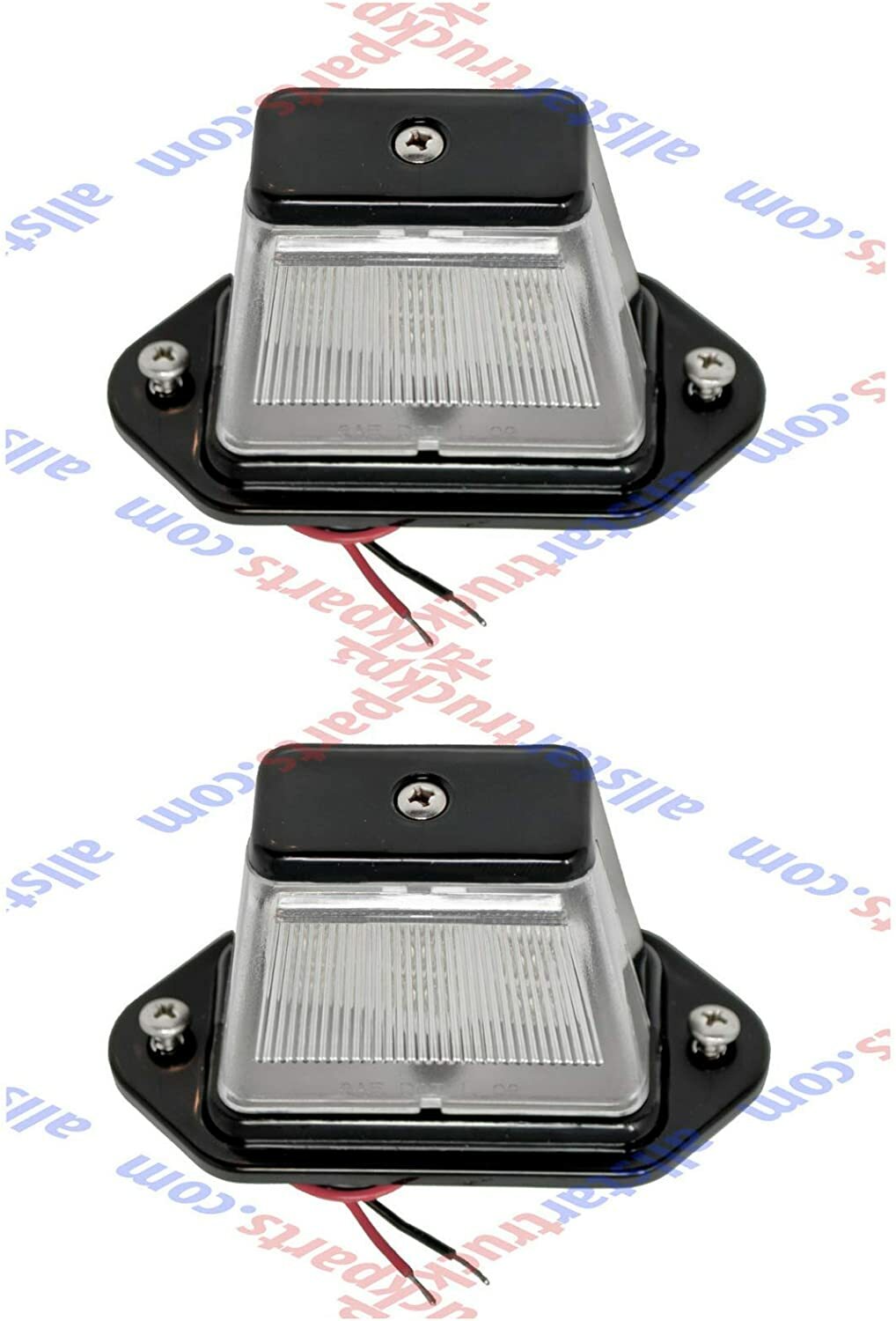 HEAVY DUTY LICENSE PLATE 6 LED LIGHT BOAT TRAILER RV TRUCK ATV – BLACK – QTY 2