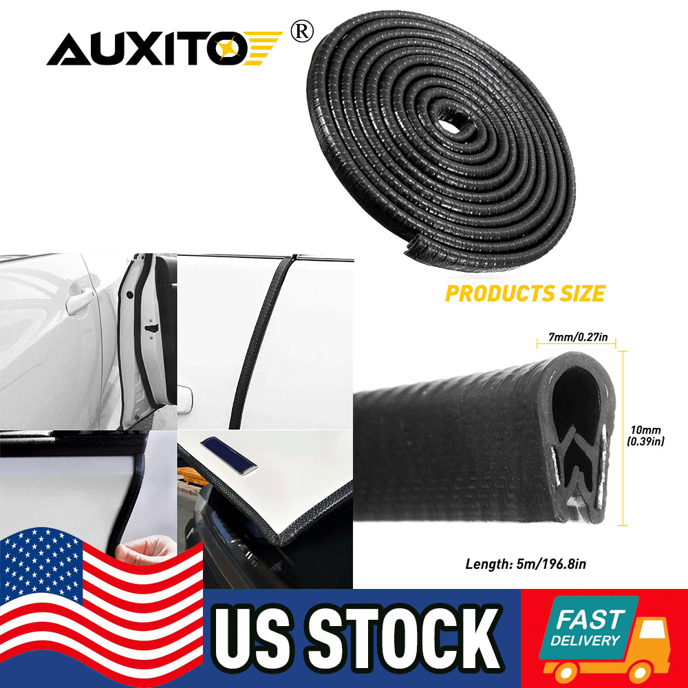 Rubber Seal Protector U Shape Bulb Weather Stripping Edge Waterproof EPDM 16 ft.