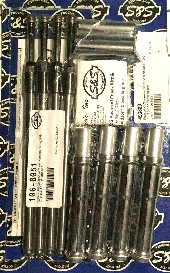 S&S Quickee Pushrods EZ Install Adjustable Chrome 99-16 Harley Twin Cam 106-6051