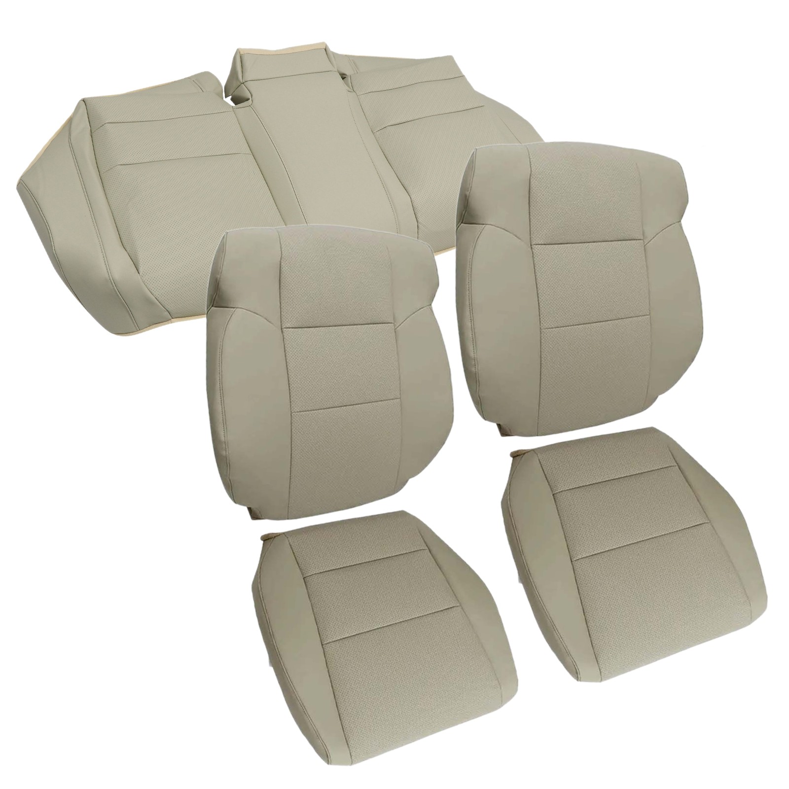 Front Bottom / Top / Rear Bottom Leather Seat Cover For 2009-2014 Acura TSX Tan