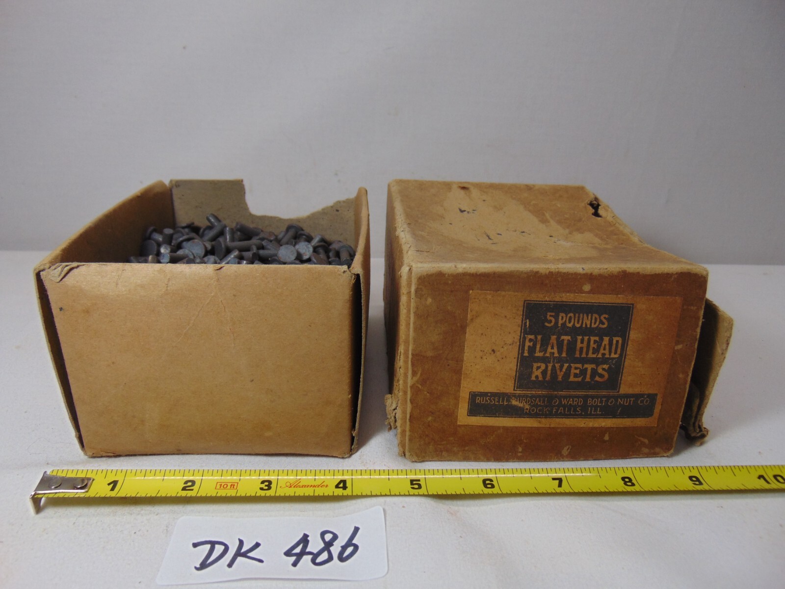 Russell Burdsall & Ward 5 Pounds Steel Flat Head Rivets Aviation 3/4″ x 3/16″