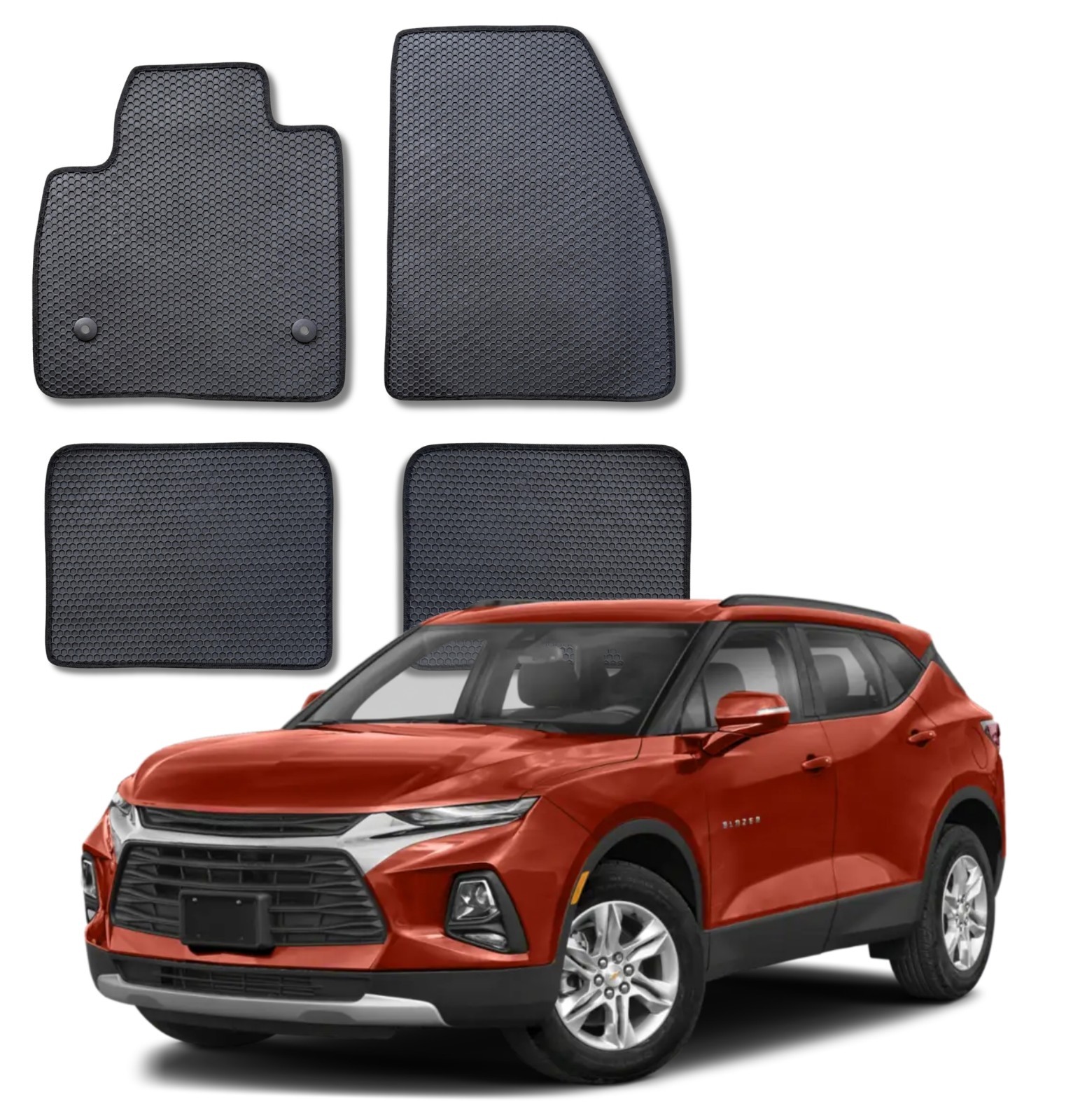 All Weather Floor Mats For 2019 to 2024 Chevrolet Blazer Front & Rear Black