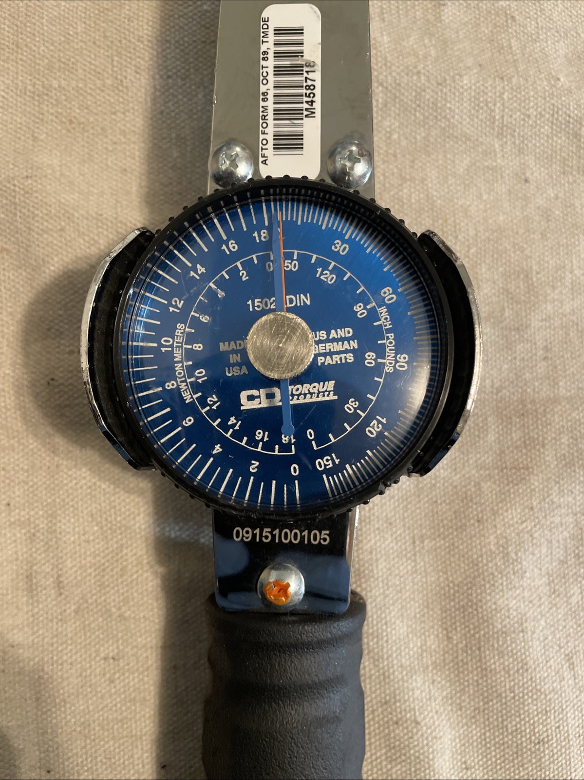 CDI 3/8 Drive Dial Type Torque Wrench Model 1502LDIN 0-150 In/pounds USA