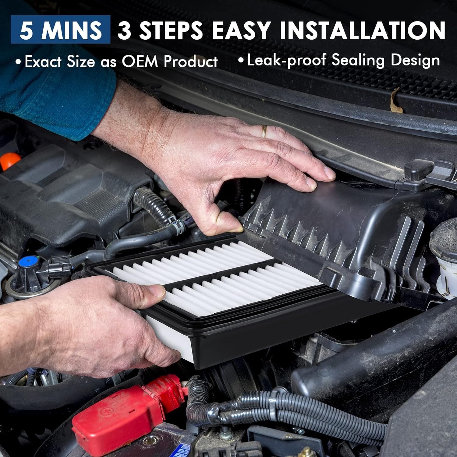 CA10171 Replacement Engine Air Filter, Efficient Filtration Offers 99% Air Pu…