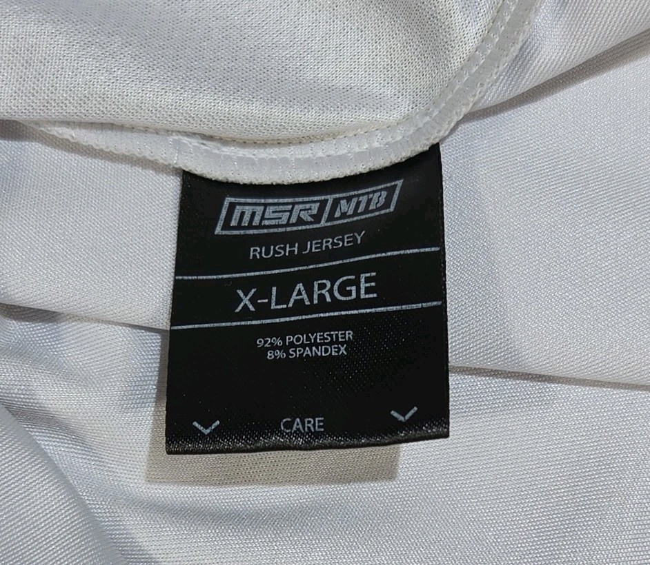 MSR MTB Rush Jersey X-Large Gray/Black Compression Shirt