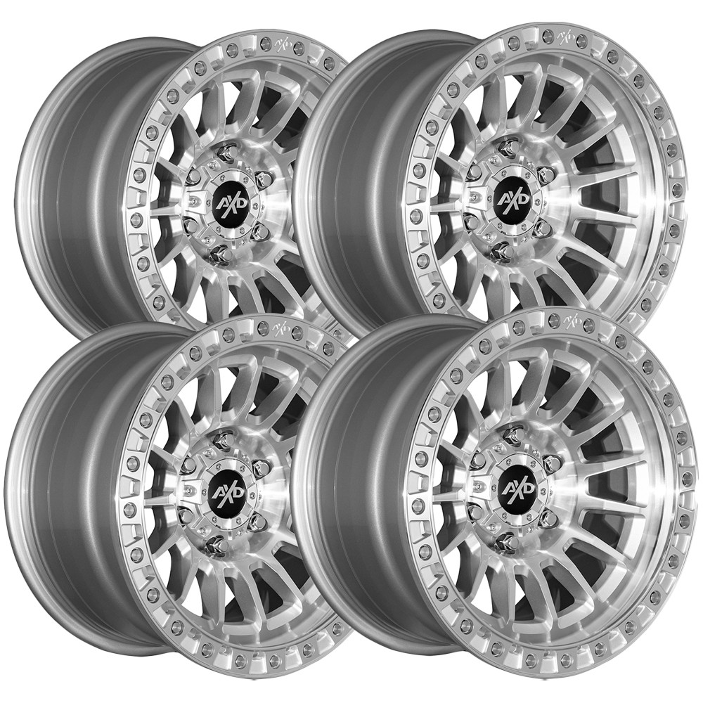 (Set of 4) AXD Off-Road AS7 17×9 5×5″ +0mm Silver Wheels Rims 17″ Inch