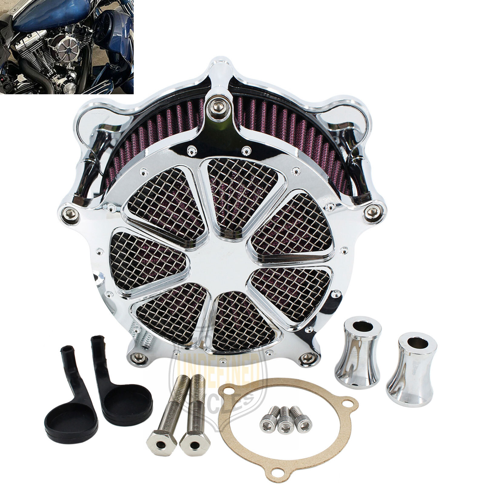 Chrome Air Cleaner Intake Filter For Harley Touring Street Glide FLHX 2008-2016