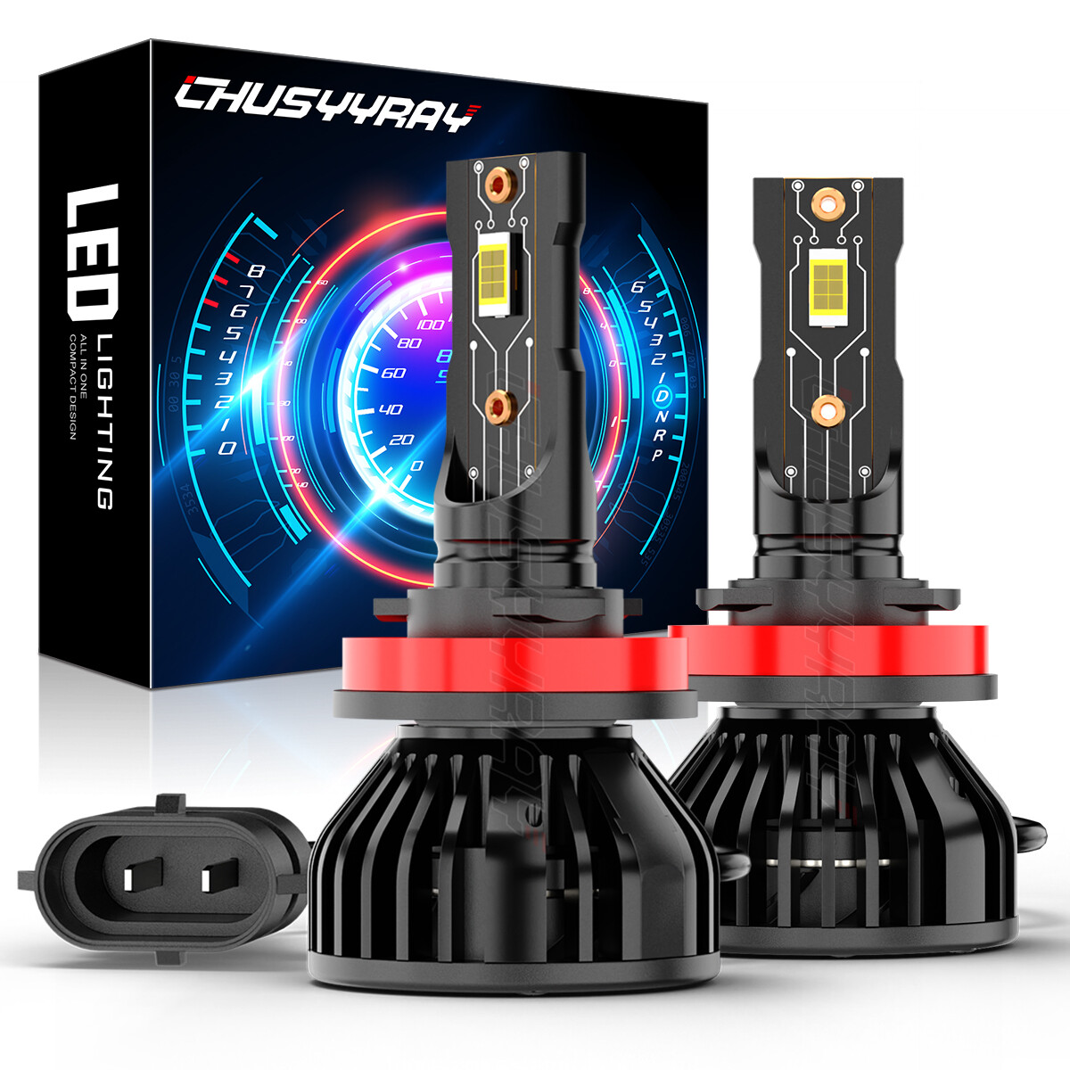 H11 LED Headlight Super Bright Bulbs 12000LM Low Beam 6000K White 2PCS