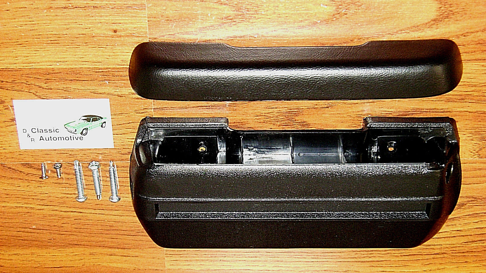 Arm Rest 7pc Kit LH Pad Base Black w/Screws *In Stock* 11.5″ pad driver side
