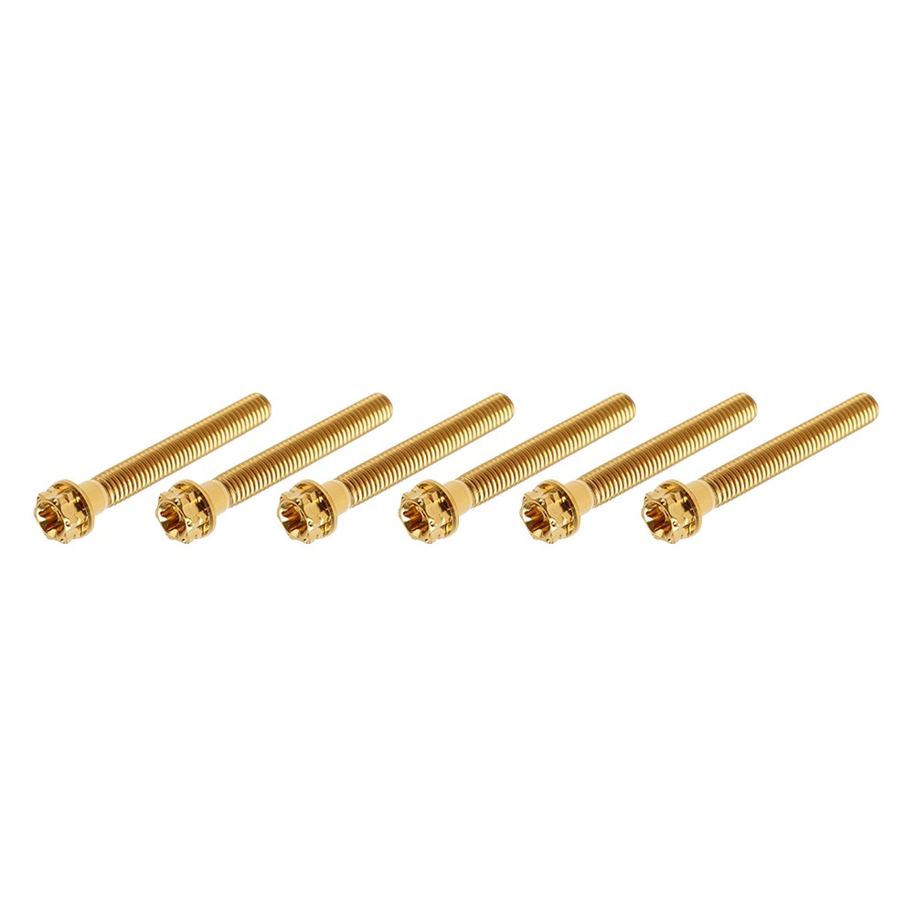 6pcs Titanium Bolts Torx Head Flange Screws M8x50mm Gold For Motorcycle Bike