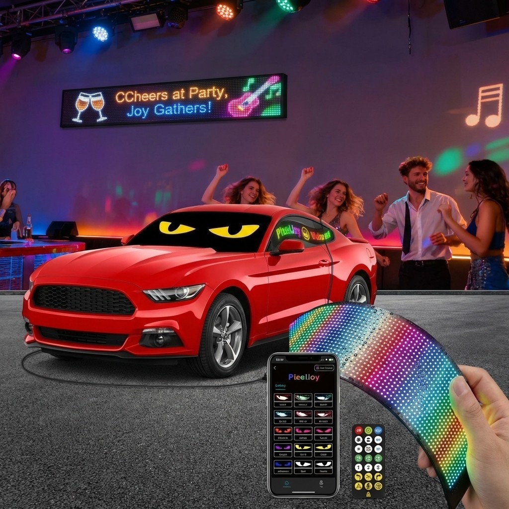 Customizable LED Pixel Screen, USB Programmable Display for Car & Shop Sign