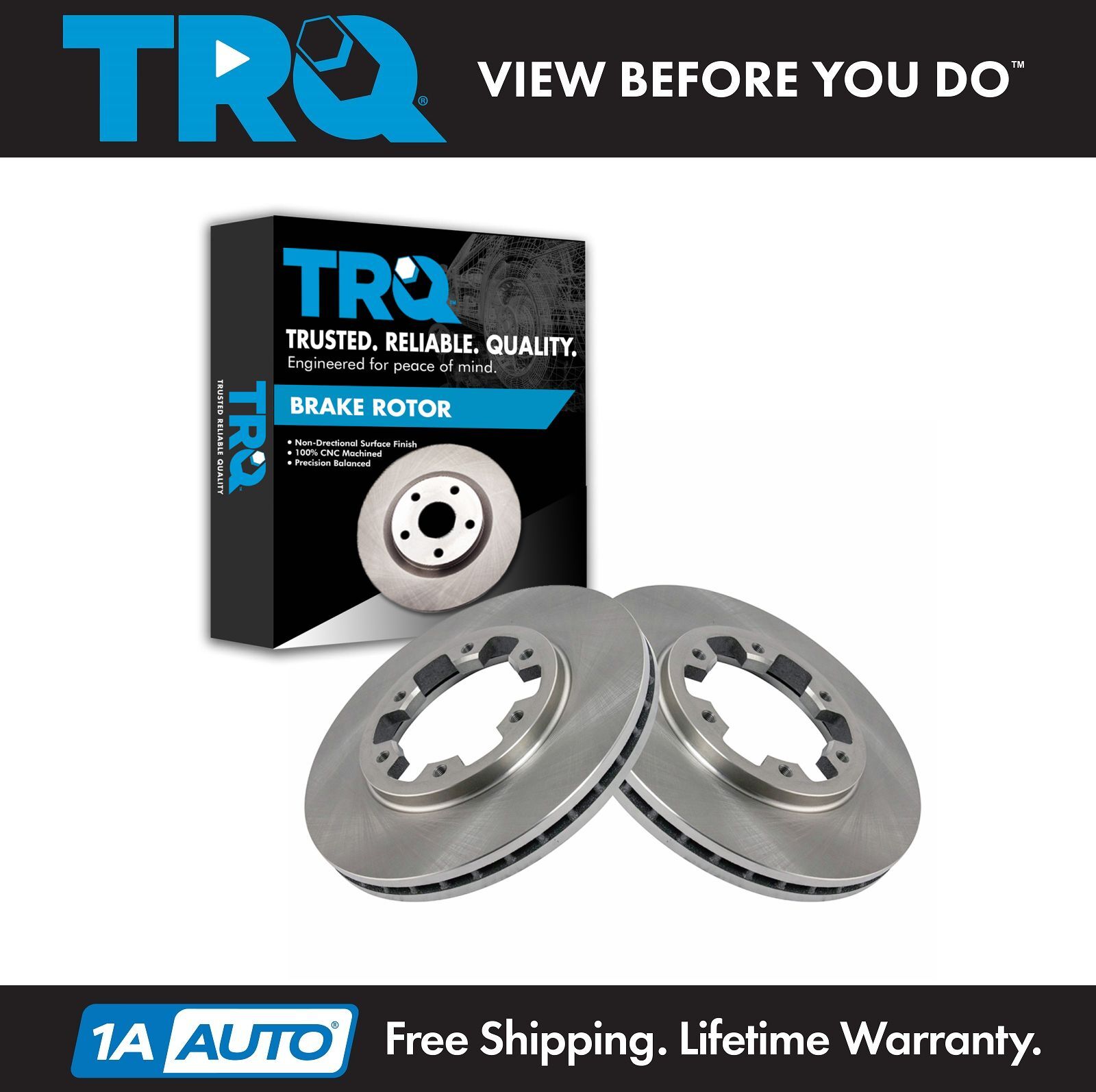 TRQ Front Brake Rotors Pair Set for Nissan Pathfinder Frontier D21 Pickup