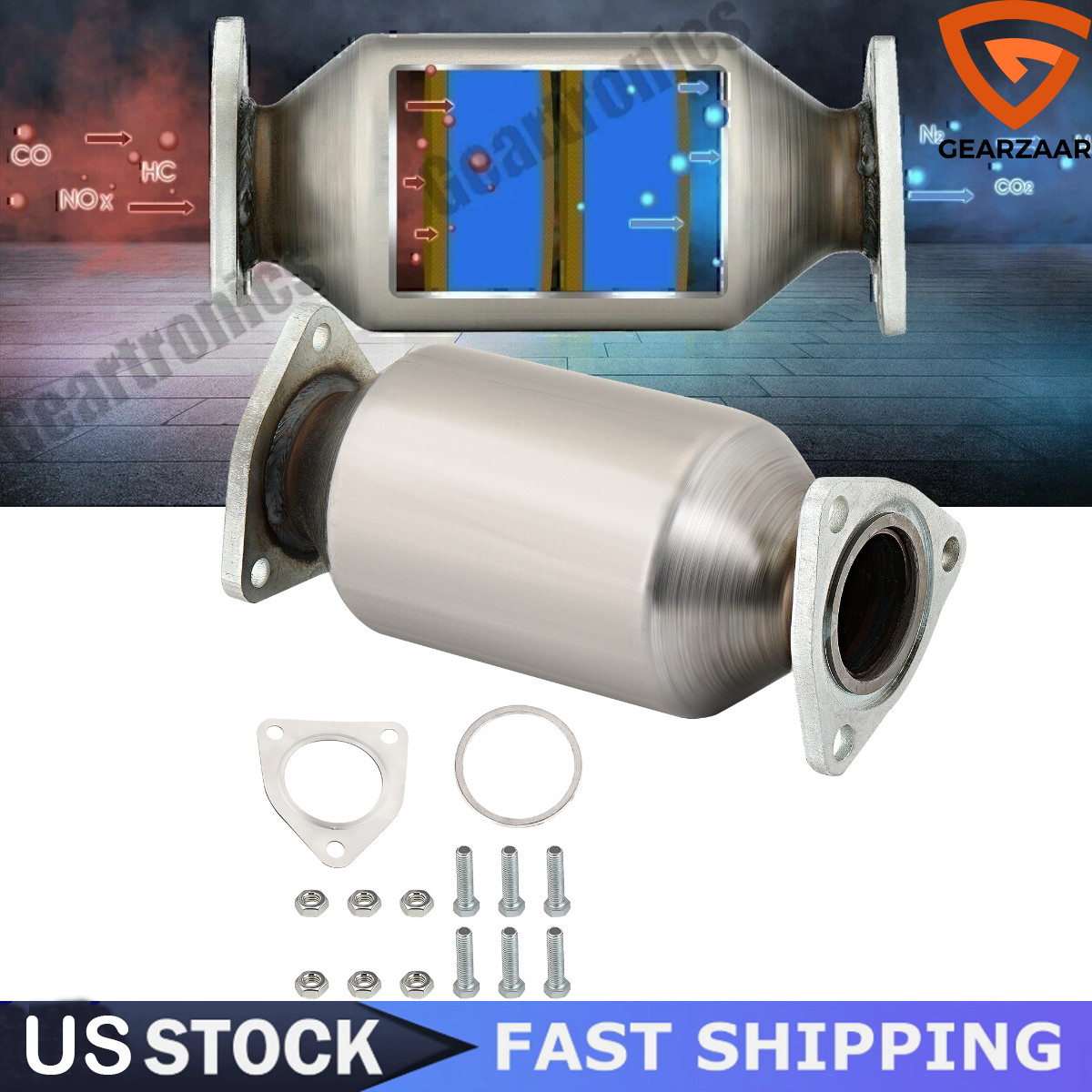 catalytic converter stainless steel for honda ridgeline bolt on connection