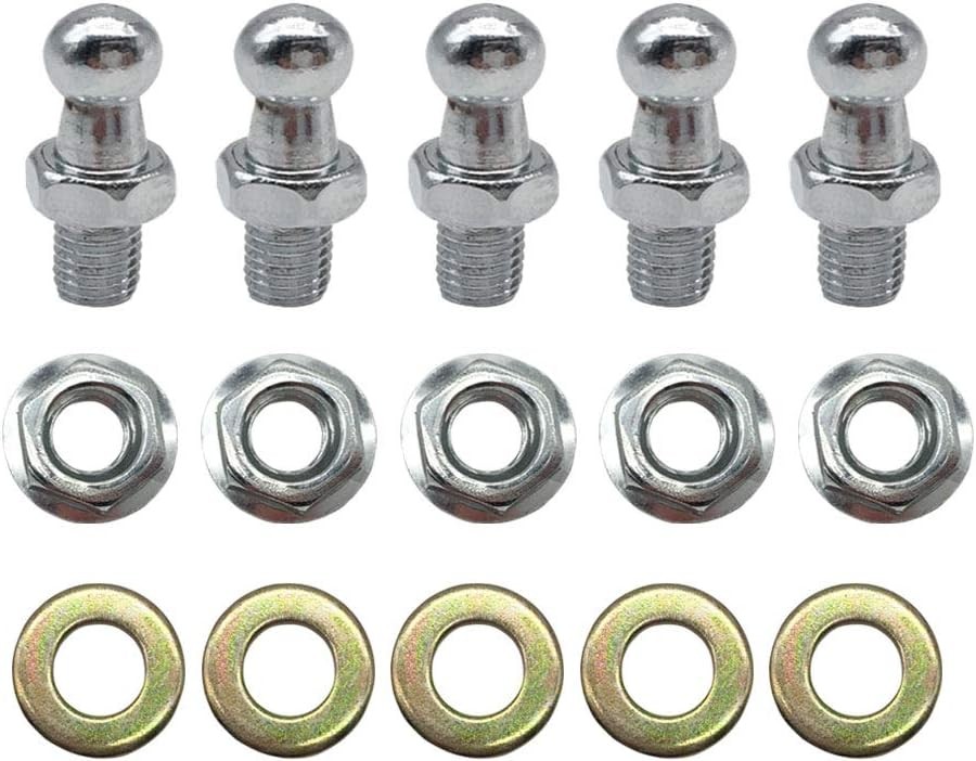 Ball Studs, 10mm, 5/16-18 Thread, 1/2 Long Shank, Silver