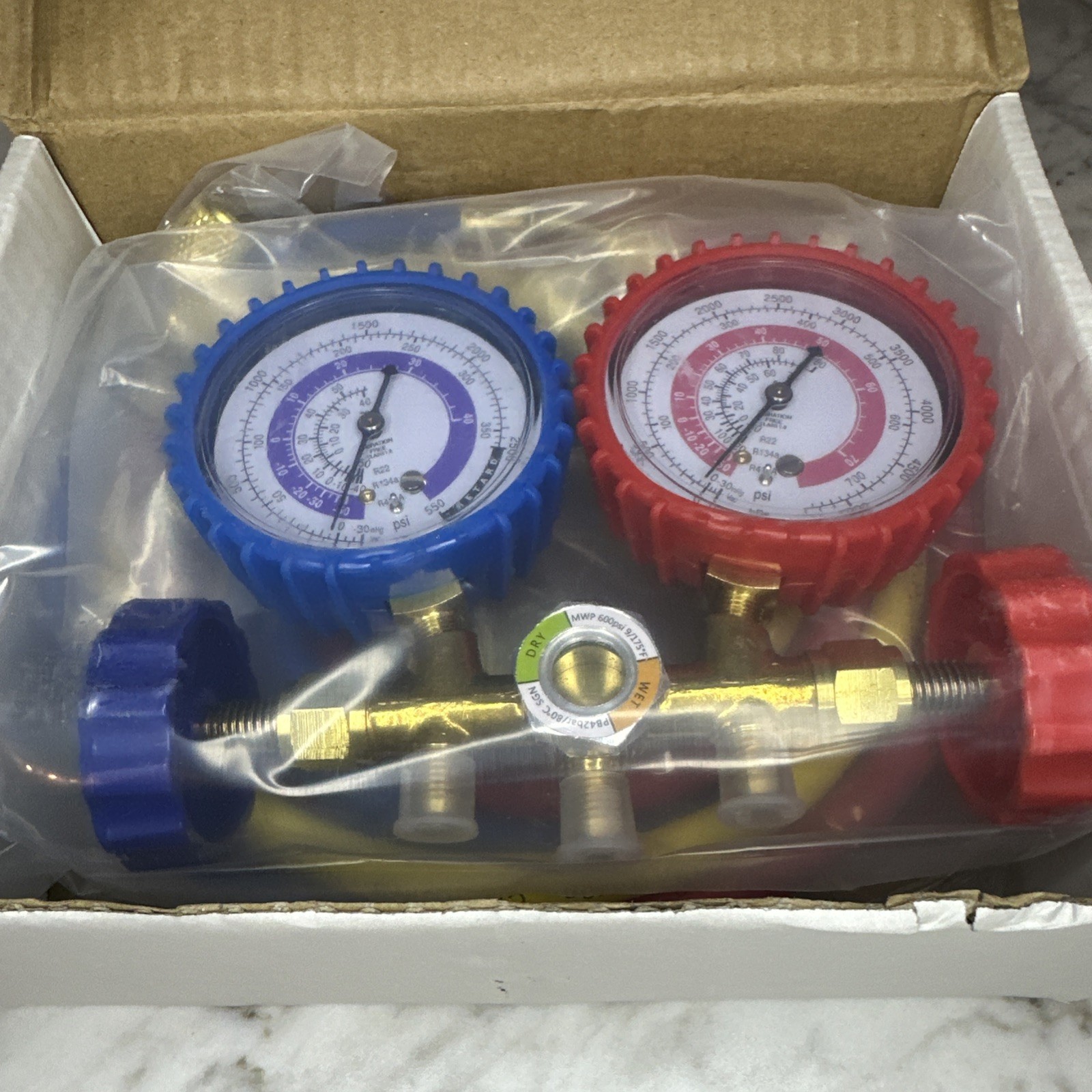 KPARTS AC Diagnostic Manifold Gauge Set for Freon Charging, Fits R410A…