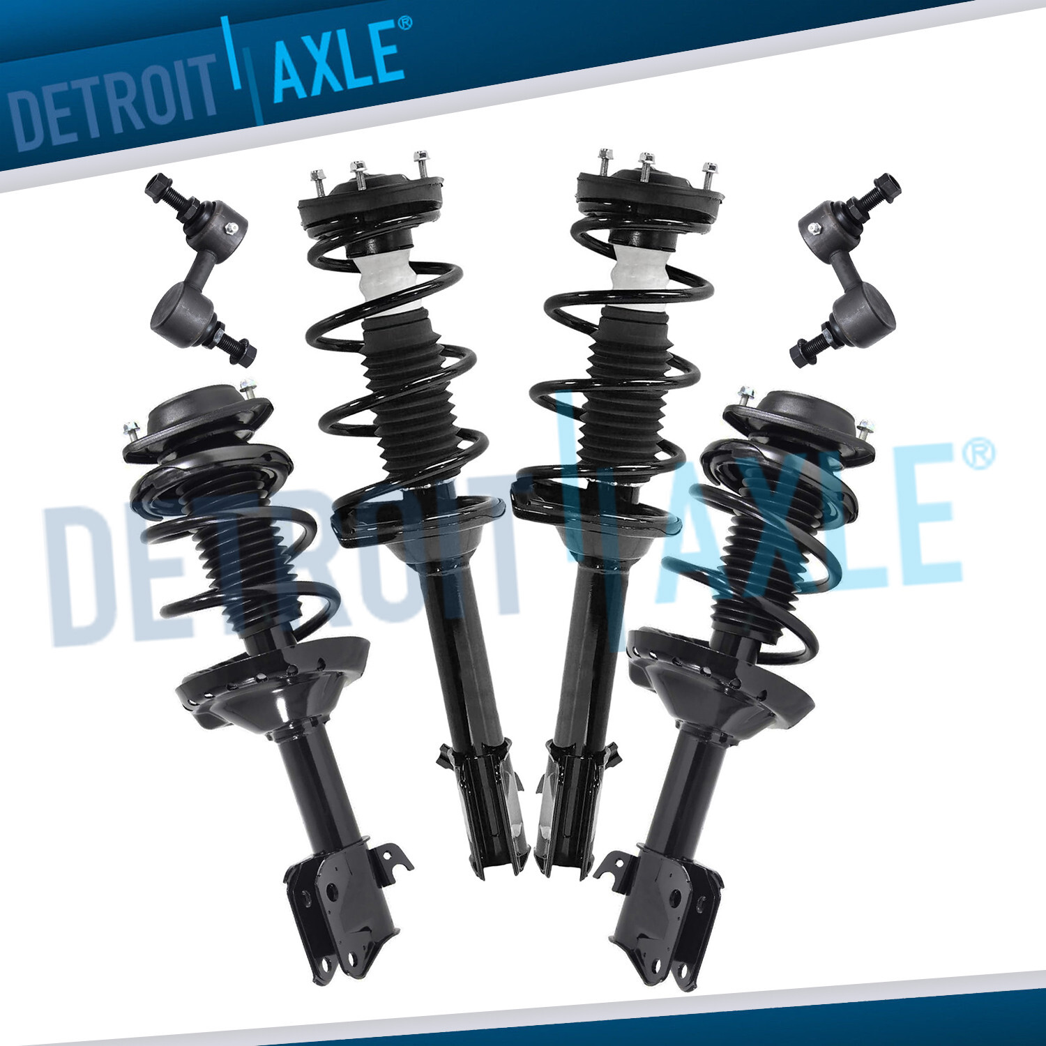 Front Rear Struts w/ Coil Springs Sway Bar Ends Kit for 2004-2007 Subaru Impreza